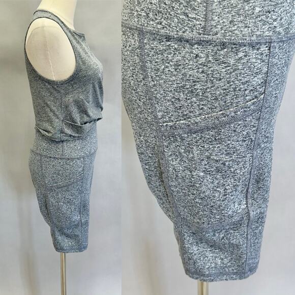 Zobha gray space dye twist crop top and biker short set Size Medium - Picture 2 of 16